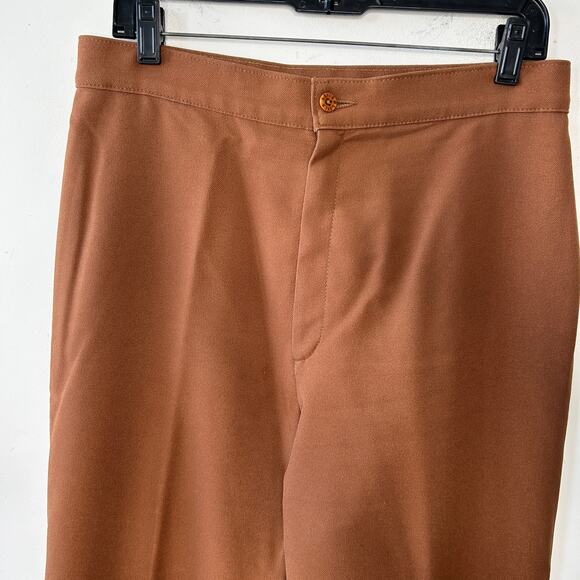 LEVIS Vintage 70s Brown Pants Womens 18 Khaki Trousers Retro Academia Twee Chic - Picture 3 of 10